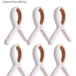 6Pcs 5.1 Inch Towel Clips for Beaches Chairs, Plastic