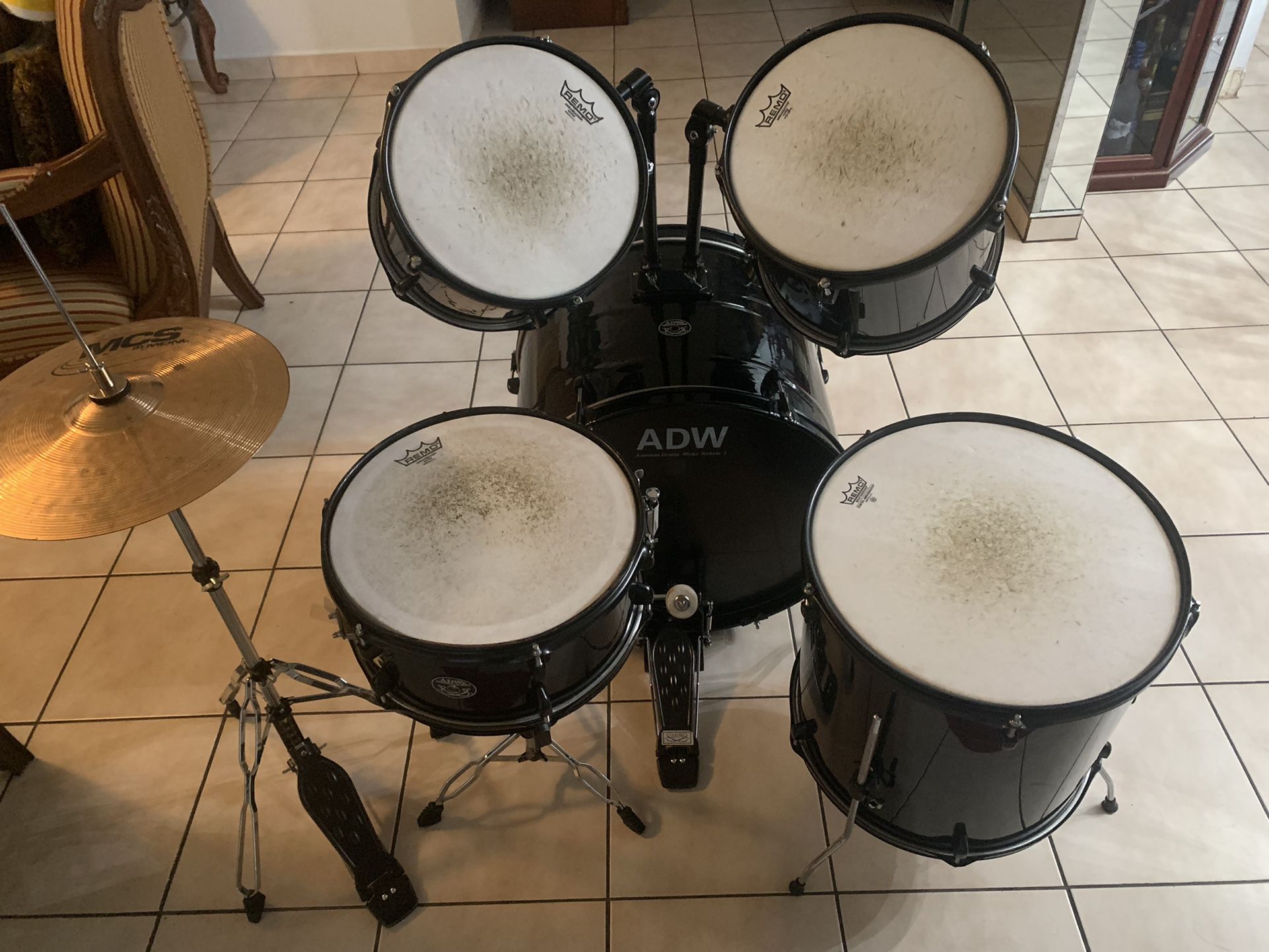 ADW Nebula 5 Black Drum Set (5 Piece) 