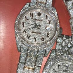 VVS Moissanite Watch, Pass any diamond tester Box And Papers Included Highest Quality  