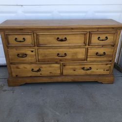 Solid Pine Nine Drawer Dresser