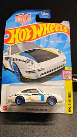 Hot Wheels White 1996 Porsche Carrera  HW The 90's. Package slightly damaged in storage