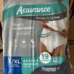Men Assurance Underwear Size L/XL 