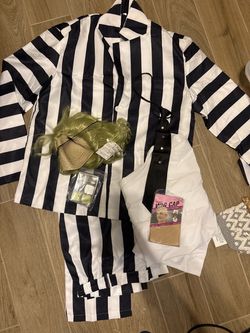Mens Beetlejuice Costume Large Wig Cap Halloween