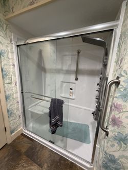 Jet Standing Shower System With Shower Glass Doors 