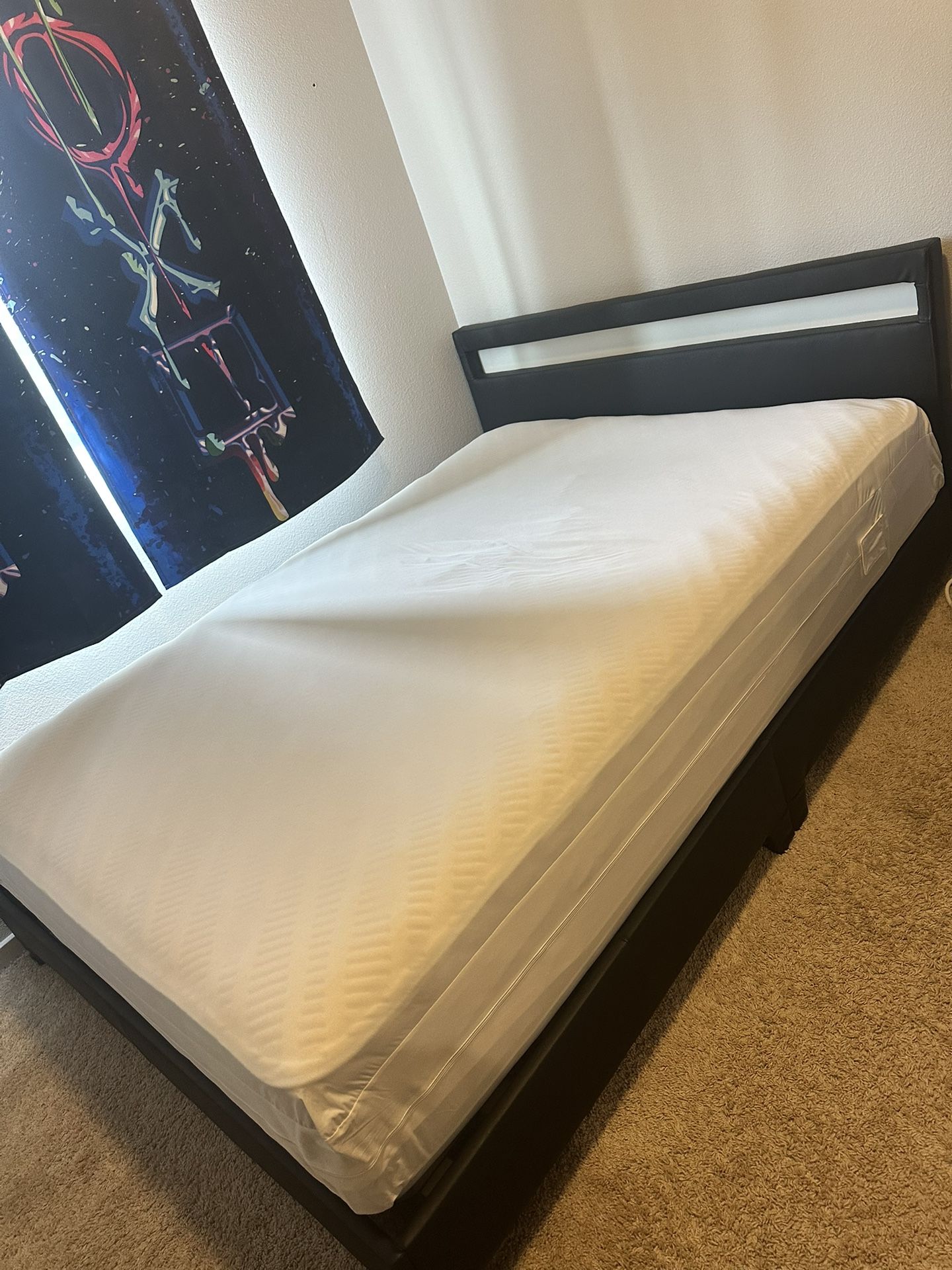 Full Bed Set, Mattress Box LED Lights