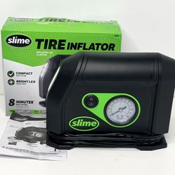 Slime 40050 12V Tire Inflator Air Compressor w/ LED Light Fast 8 Min