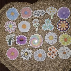 20 Flower daisy floral design stickers decals