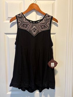 Brand New Knox Rose Black Embroidered Sleeveless Top women’s Size XL clothes