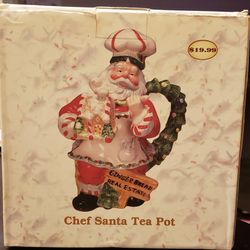 Ceramic Chef Santa Tea Pot