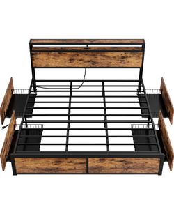 Queen metal bed frame