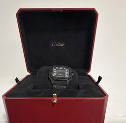 Cartier Santos de Cartier Automatic – Black Diamond Bust Down – Full Set
