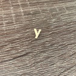 14k Gold Initial Y Pendant 