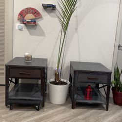 Original Real wood Rustic farmhouse end tables