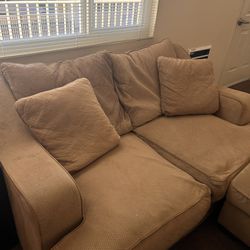 Loveseat Couch with Ottoman