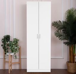 [Brand New & Unopened] 71 In. H 4-Shelf White Freestanding Cabinet