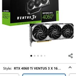 RTX 4060ti 16gb Ventus OC Edition (white)