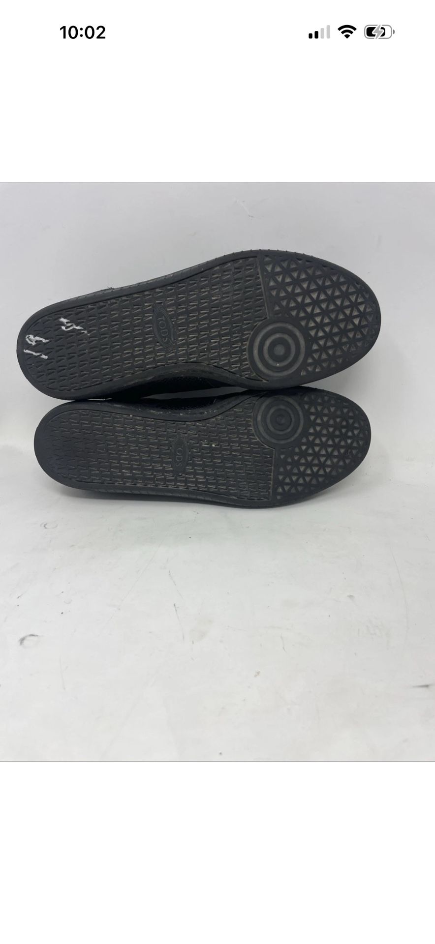 $775 Tod’s Men’s Classic Black Comfort Leather Tabs Sneakers Size 8