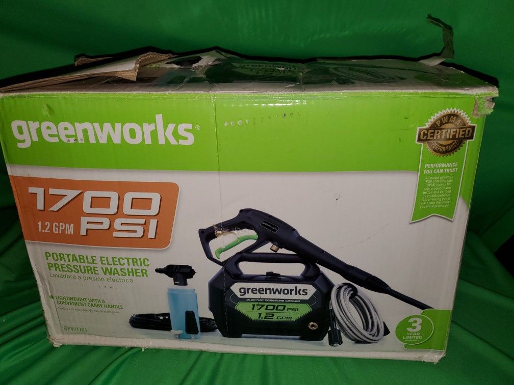 GREENWORKS 1700 PSI ELECTRIC PRESSURE WASHER