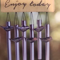 Garden Treasures Indoor/Outdoor Metal Wind Chimes "Enjoy Today" MAKE HER SMILE