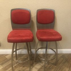 2 Red Bar Stools$25 Both