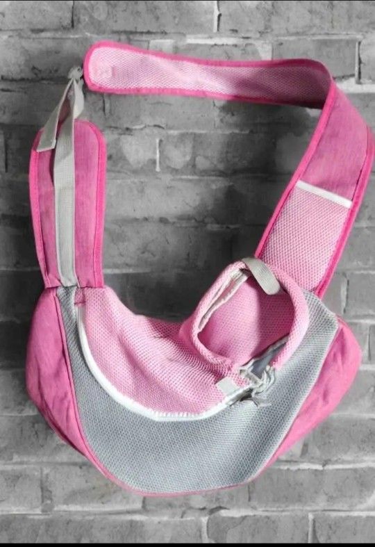 NEW Puppy/small dog sling, Pink And Gray