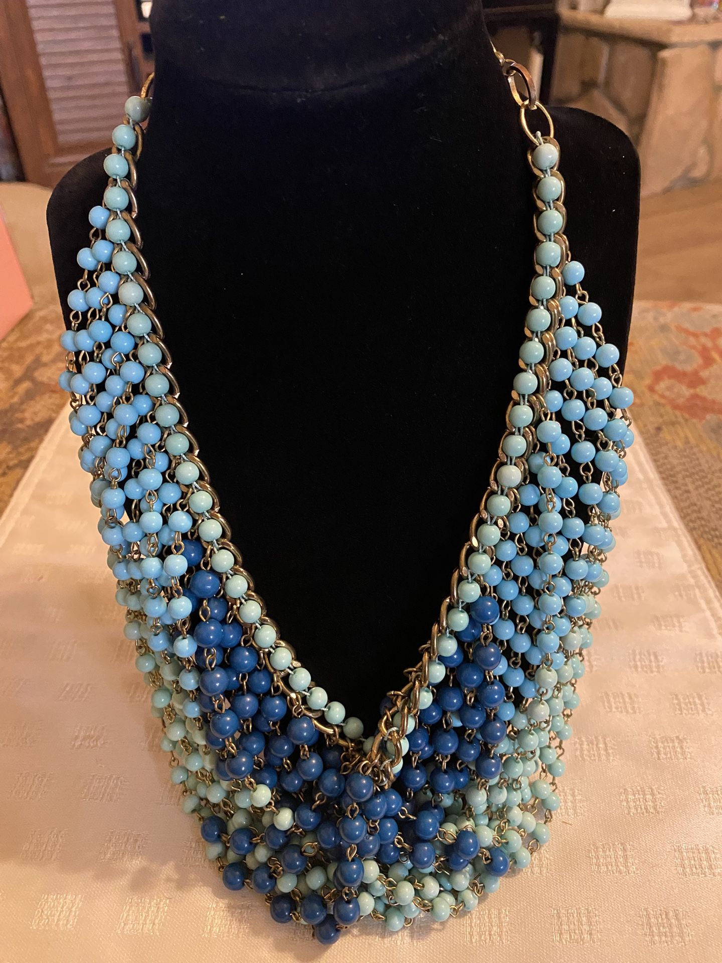 Vintage Multi Strand Bib Style Necklace