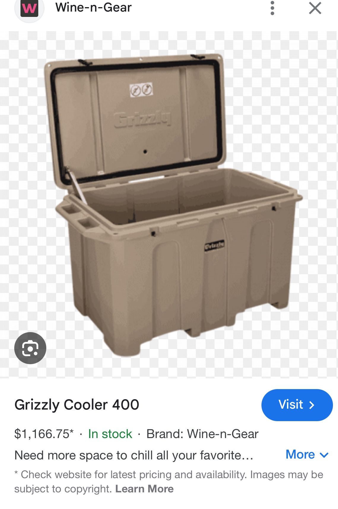 Grizzly 400qt Cooler Like New Never Used
