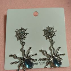 Sterling Silver Earrings Spider 🕸️