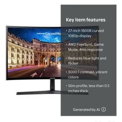 27” Samsung Curved Monitor with Freesync