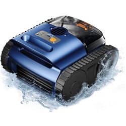 Brand New Cordless Robotic Pool Vacuum with Sonar Navigation & Track Drive, Dual 180W Brushless Motors, Wall & Waterline Climbing, 150-Min Runtime, fo