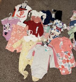 Girls Size Newborn To 3/6 Months all New With Tags 