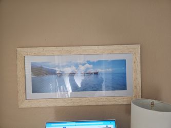 Framed picture of an Island! 46W x 22.5 H