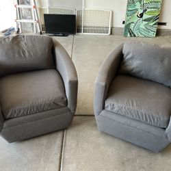 SWIVEL CHAIRS - GRAY PAIR