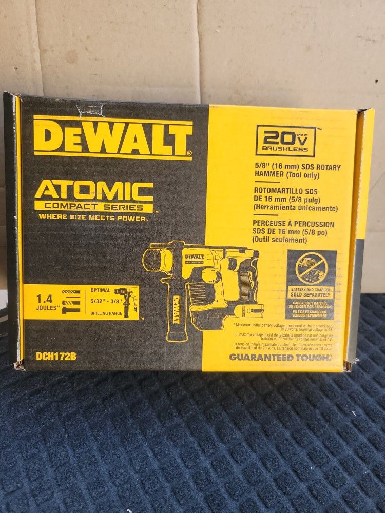 DEWALT ATOMIC 20V MAX CORDLESS BRUSHLESS ULTRA-COMPACT 5/8-IN SDS-PLUS HAMMER DRILL ( TOOL ONLY )