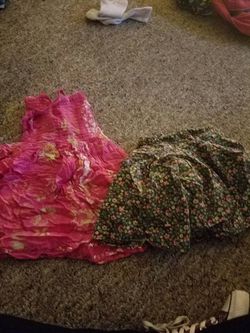 Pink dress size 8 & Kids Gap flower skirt