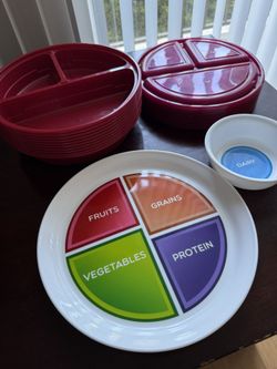 NEW Portion Control Meal Prep Set – 10 GoodCook Plates + Healthy Eating Plate & Bowl