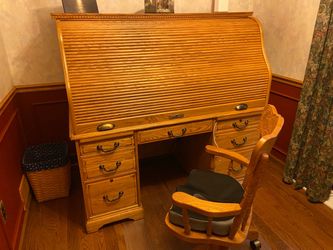 Oak Roll Top Desk