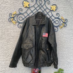 Leather jacket XXL With Patches 