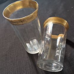  Tiffin-Franciscan Minton Clear Handblown Iced Tea Glasses