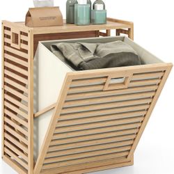 Giantex Tilt Out Laundry Hamper, Bamboo For Sale $54.00 50%+ OFF Retail $109.99 NEW IN BOX