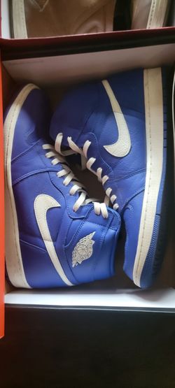 Air Jordan 1 High Blue and White Sneakers