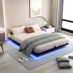 Bed Frame Queen Floating With LED [NEW]