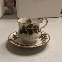Queens china. Yuletide cup and saucer