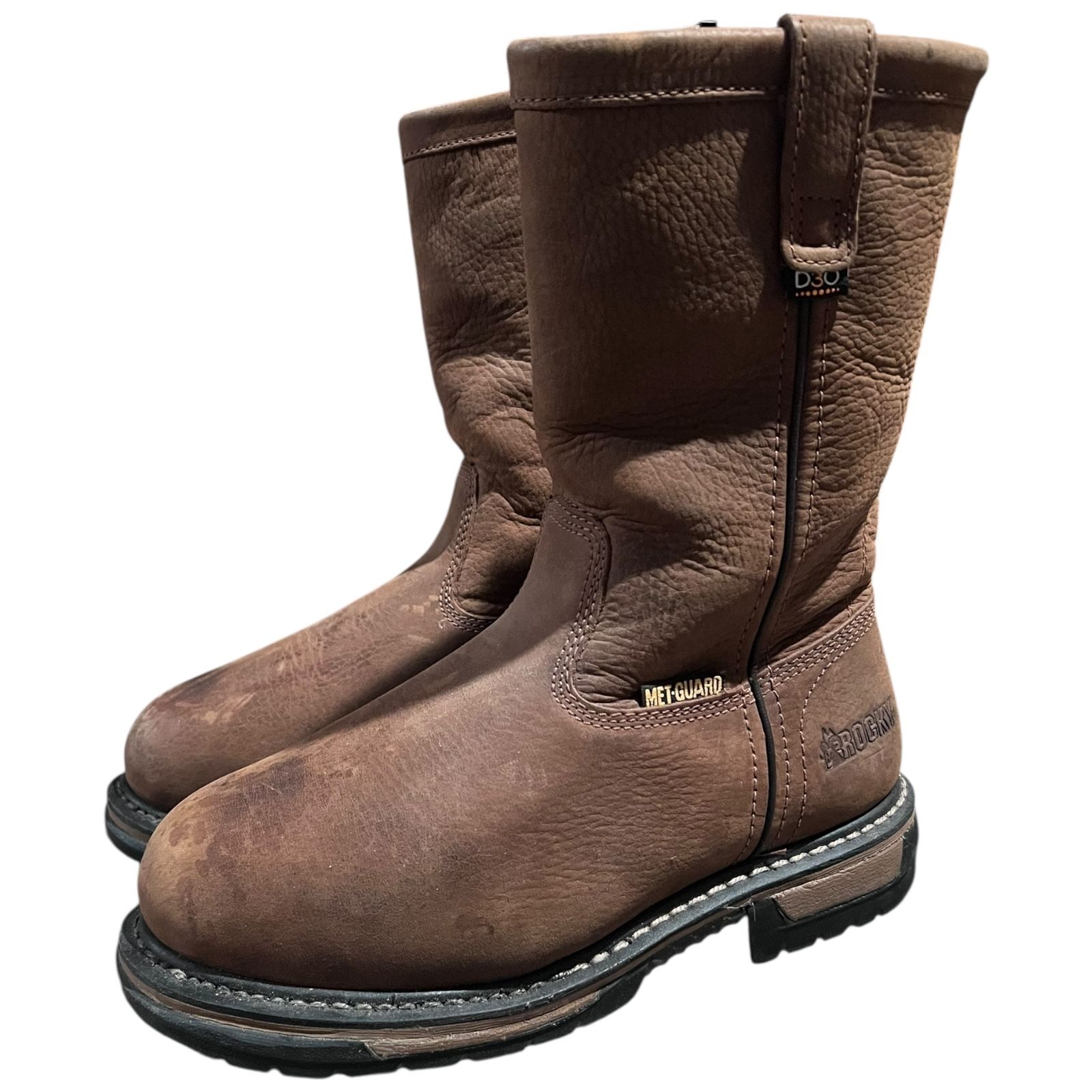 ROCKY WORK Men's 10" Iron Clad Steel Toe Internal Metatarsal Guard Sz 8 W