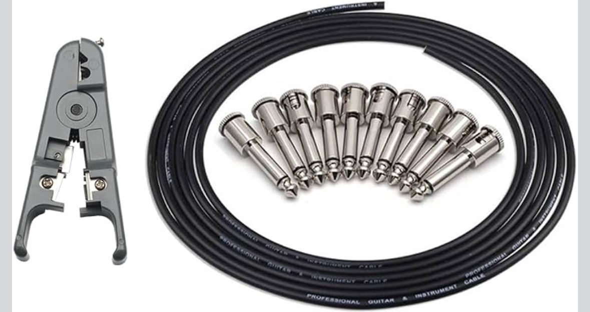 Guitar Patch Guitar Bass Effect Pedal Cables, Kit,10ft Cable 10 Tip Connectors..
