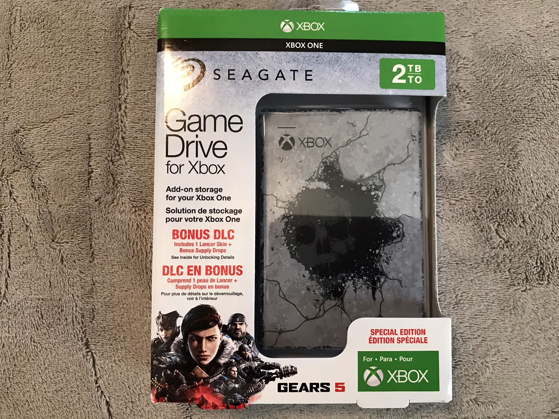 Brand new unopened gears 5 edition 2 tb hard drive w/ dlc bonus