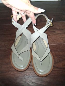 NEW GLADIATOR SUEDE MICHAEL KORS OLIVE SANDALS SZ 8 NEW