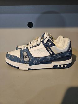 Men's White/Blue Trainer Sneaker Size 11.5