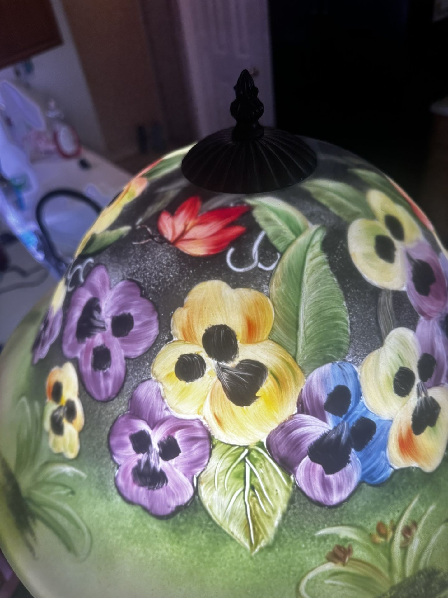 Vintage Reverse Painted Lamp