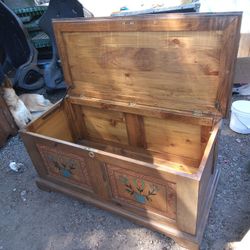 Hand Painted Wooden Trunk